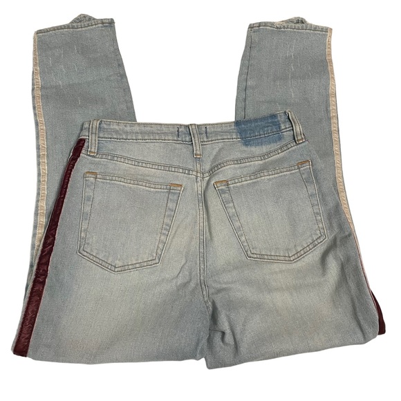 ABERCROMBIE & FITCH SIMONE HIGH RISE STRAIGHT JEANS, distressed crop sz 27/ 4 - Picture 3 of 8